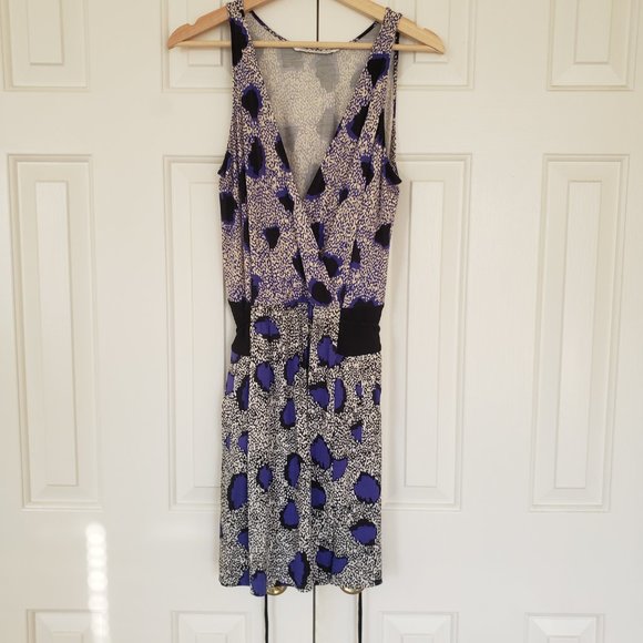 Diane Von Furstenberg Faux Wrap Dress Oblixe Cheetah Island Silk Jersey - Size 4 - Picture 3 of 12